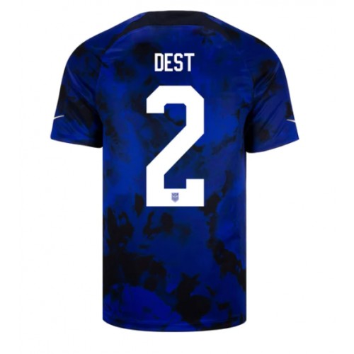 Maillot de foot États-Unis Sergino Dest #2 Extérieur Monde 2022 Manches Courte